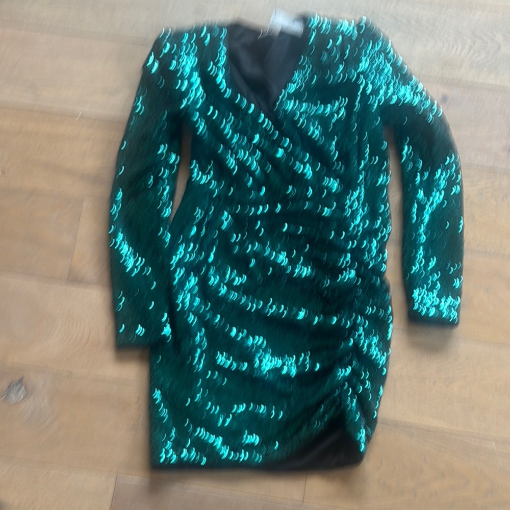 Lulu's Green Sequin Mini Dress